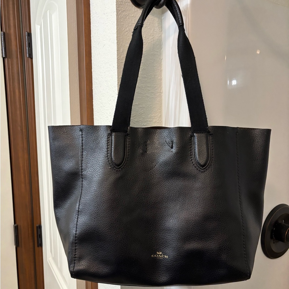 Coach Black Pebbled Leather Tote